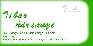 tibor adrianyi business card